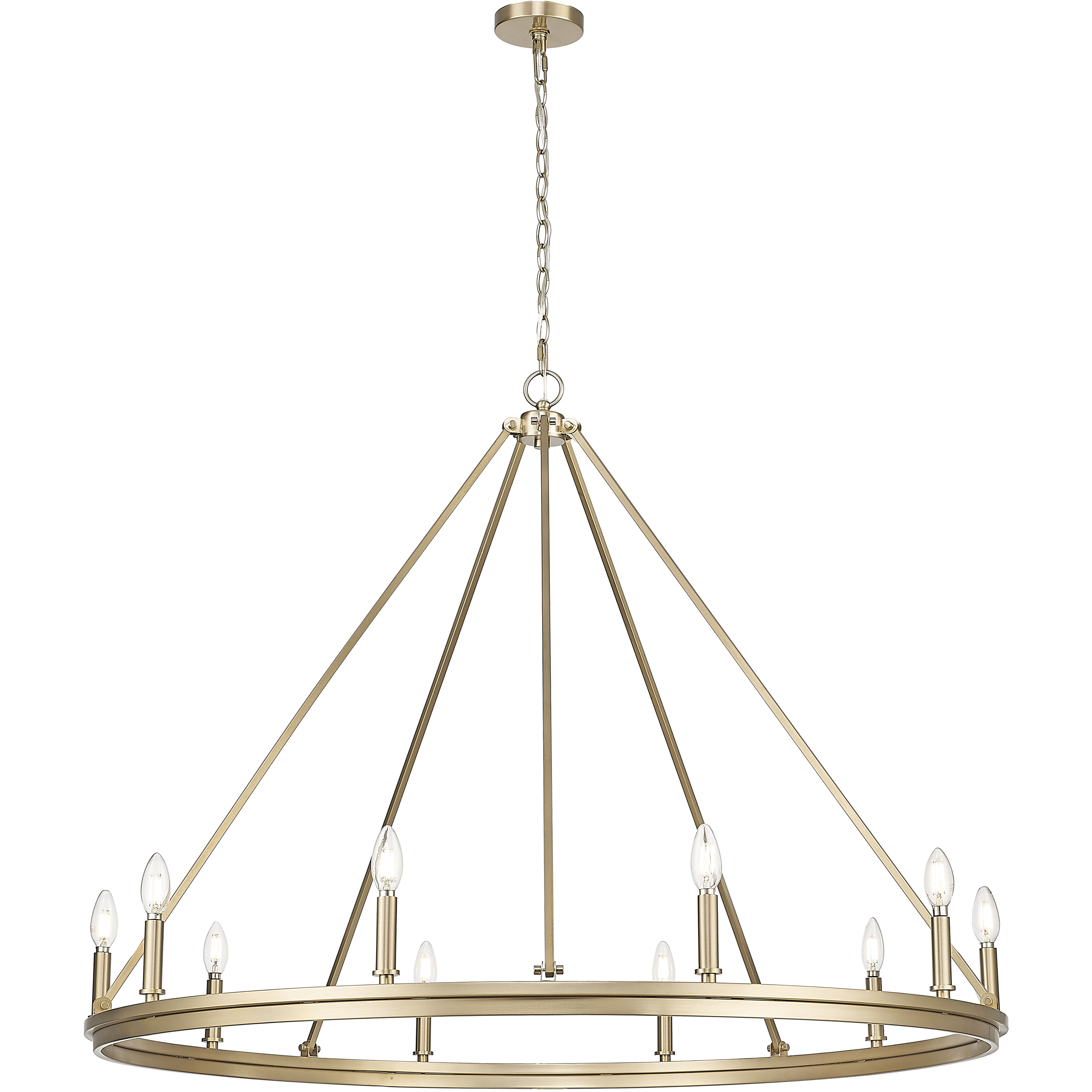 Carruth 10 Light 45 inch Modern Gold Chandelier Ceiling Light